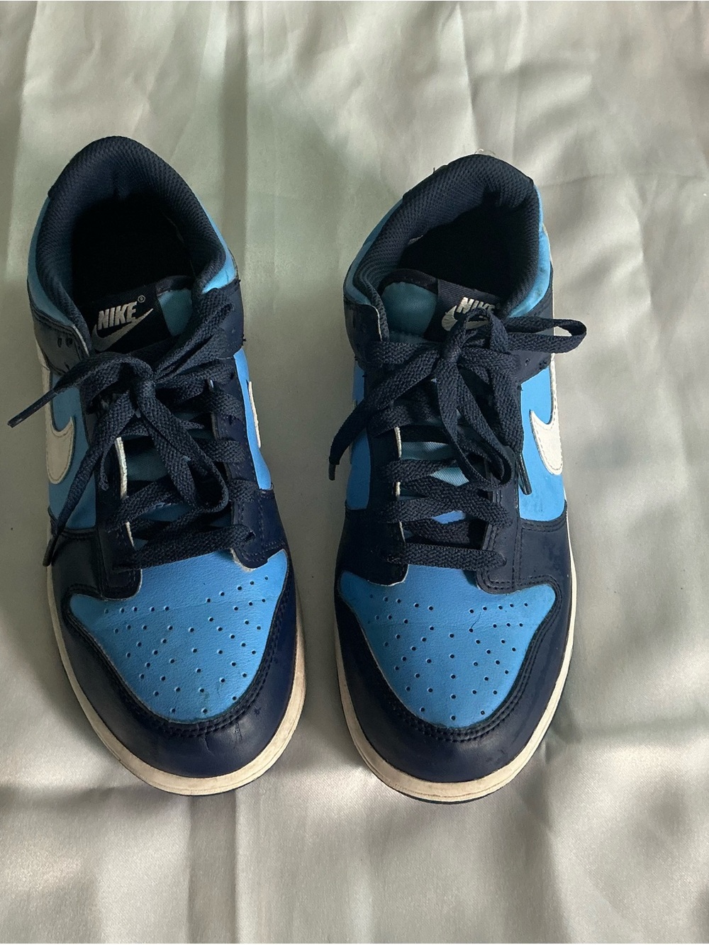 Nike Kids Low-Top Sneakers in Sky Blue and Navy